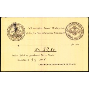 Landboforeningernes Frsalg - Roskilde - Helsagskort u/n - Brugt - Arkivhuller !