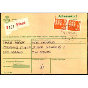 Adressekort fra Brabrand  - 2 x 8 kr Rigsvben 10 - 5 - 79