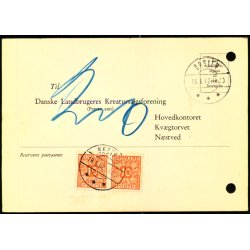 Efterporto - Ufrankeret Tryksagskort til Nstved  16 - 6 - 62