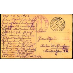 Feldpost - K.D. Feldpostxped.   8 - 11 -16 - Til Berlin - Billedside :  Saint-Quentin