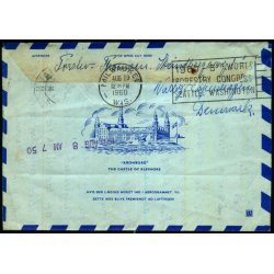 Luftpost Brev fra Danmark til U.S.A. - Retur til Danmark - 5 - 8 - 1960