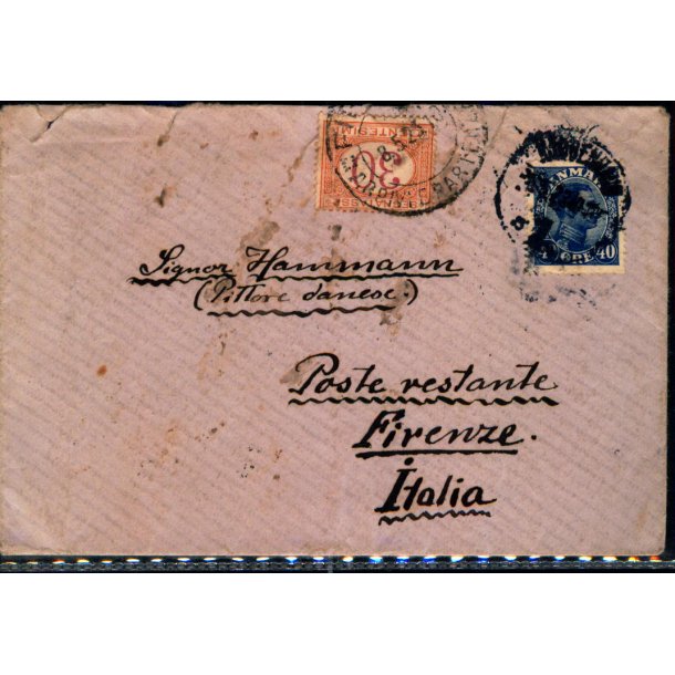 Efterporto - Brev til Italien 8-5-23 - Efterporto 30 c. - 