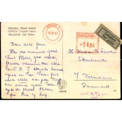 Luftpost Postkort fra Tjekoslovakiet til Danmark - 19 - 7 - 49