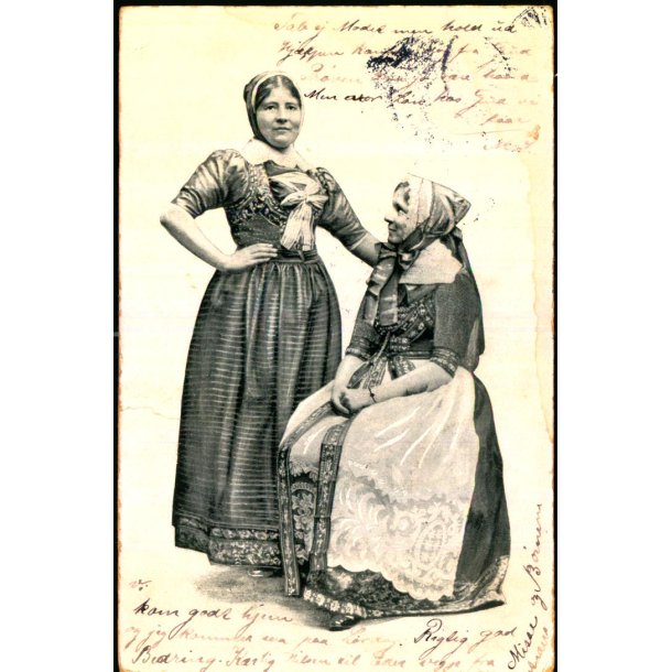 Piger i Folkedragter - Stender u/n - Brugt