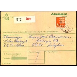 Adressekort fra Sabro - 8 kr. Rigsvben  10 - 3 - 79