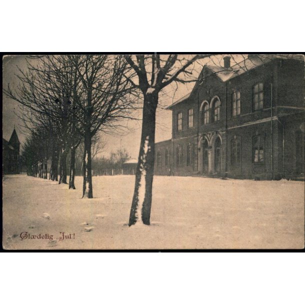 Ringe - Jernbanestationen - Gldelig Jul - Ludvig Christensen u/n - Brugt