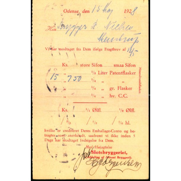 Slotsbryggeriet - Odense  - u/n - Brugt