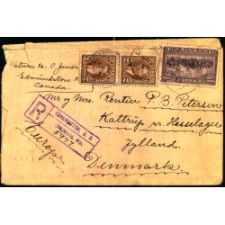 Luftpost Rekommanderet Brev fra Canada til Danmark - 2 - 9 - 37