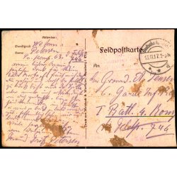 Feldpostkort - Deutsche Feldpoststation  13 -11 - 17  - Til 1. Batl. 4. Komp. - Billedside : Soldath