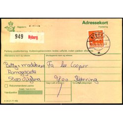 Adressekort fra Nyborg - 8 kr. Rigsvben  19 - 5 - 79