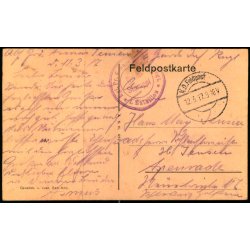 Feldpost - K.D. Feldpost   12 -3 -17 - Til Apenrade - Billedside :  Genehm. v. Zust.