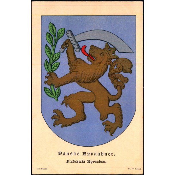 Danske Byvaabner - Fredericia Byvaaben - Fritz Benzen 12 - Ubrugt