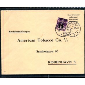 Efterporto - Brev fra Herning 10 - 1 - 36 til Kbenhavn  - Efterporto 15 re.