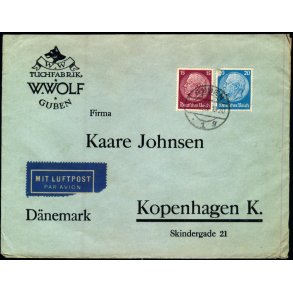 Luftpost  Censurbrev fra Tyskland  23 - 11 - 39 - Til Kbenhavn