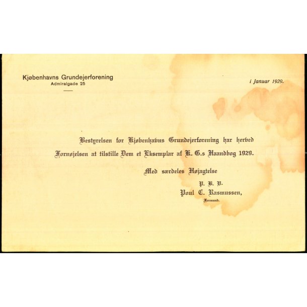 Kj�benhavns Grundejerforening - 1929