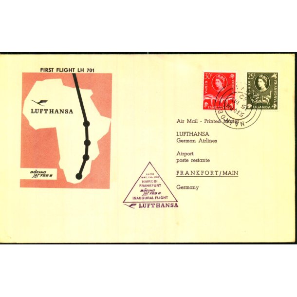 Luftpost Brev fra Kenya til Tyskland - 15 - 5 - 62