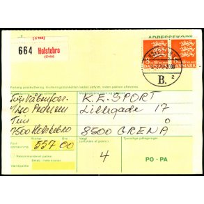 Adressekort med Postopkrvning - 2x8 kr. Rigsvben  8 - 7- 79