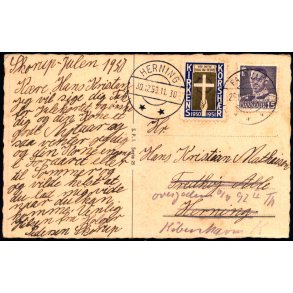Julemrke 1950 Kirkens Korshr  p Postkort