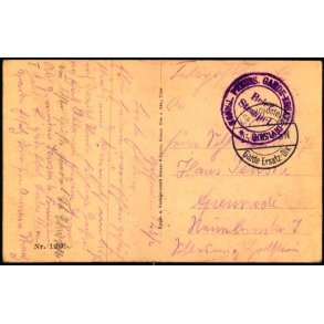 Feldpost - K.D. Feldpostxped.   23 -2 -16 - Til Apenrade - Billedside :  Longuyon