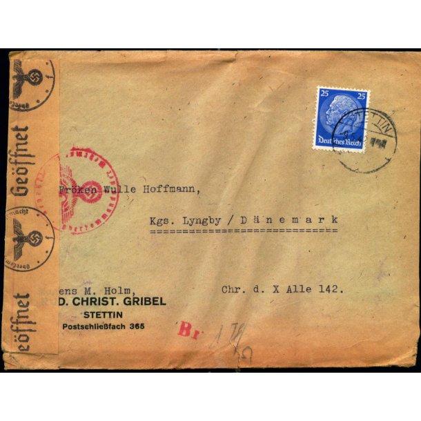 Censurbrev fra Tyskland  9 - 5 - 42 - Til Kgs. Lyngby