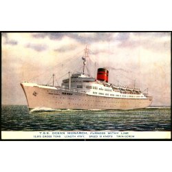 T.S.S. Ocean Monarch - Furness Withy Line Line - Salmon 5183 - Ubrugt