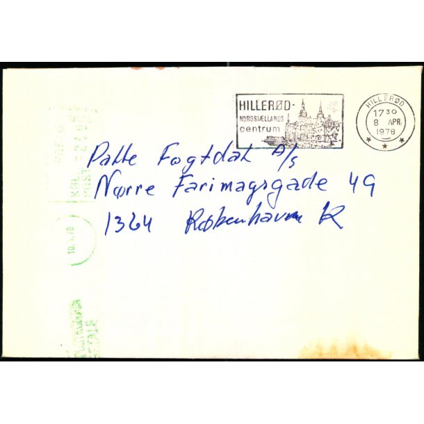 Efterporto - Ufrankeret Brev til Kbenhavn K.  - 8. April 1978