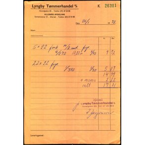 Lyngby T�mmerhandel - 1972