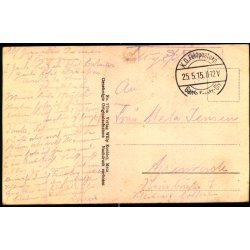 Feldpost - K.D. Feldpostxped.   25 -5 -15 - Til Apenrade - Billedside :  Dorfstrasse in Loupmont