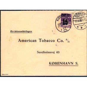 Efterporto - Brev fra Brrup 10 - 1 - 36 til Kbenhavn  - Efterporto 15 re.