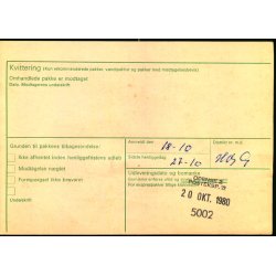 Adressekort fra Brnshj  - Vrdipakke + R.  - 3x10 Rigsvben 3 x 50 re Blgelinie - 17-10 - 80