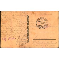 Feldpost - K.D. Feldpostxped.   21 -7 -15 - Til Apenrade - Billedside : Pont--Mousson