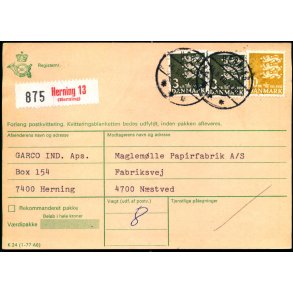 Adressekort fra Herning 13  - 2x3og 10 kr. Rigsvben 16 - 5 - 80