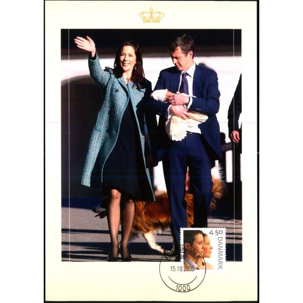 Kronprinsessen og Kronprinsen med den nyfdte Prins Christian - u/n - Brugt