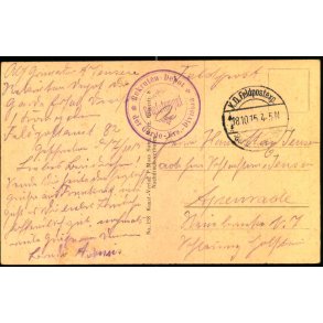 Feldpost - K.D. Feldpostexp.  18 - 10 -15 - Til Apenrade - Billedside : Maiserais - Strassenbild.