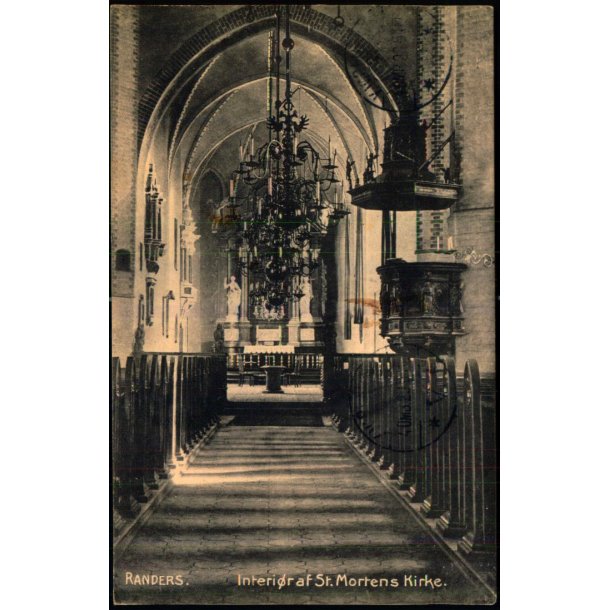Randers - Interir af St. Mortens Kirke - Stender 13502 - Brugt