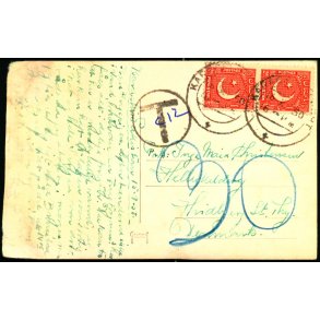 Efterporto - Postkort fra Tyrkiet til Hvidbjerg St. Thy  16 - 9 -50