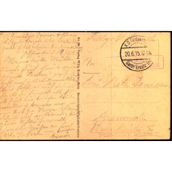 Feldpost - K.D. Feldpost  20 -6 -15 - Til Apenrade - Billedside : Westlicher Eingang von Heudicourt