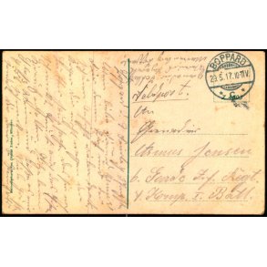 Feldpost - Boppard  29 - 5 -17 - Til 1. Batl. 4. Komp.  - Billedside : Gruss aus Boppad