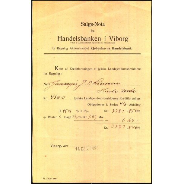 Handelsbanken i Viborg - 1927