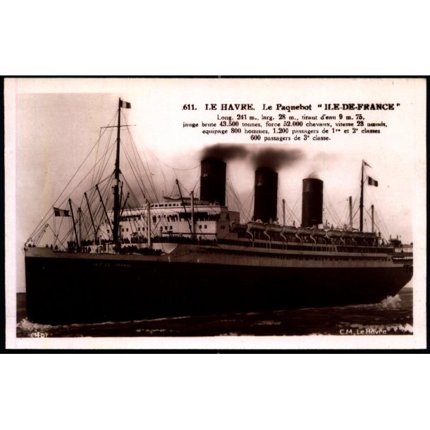Le Havre -  "IIE DE FRANCE" - u/n - Ubrugt