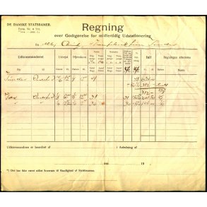 D.S.B. - Regning for midlertidig Udstationering