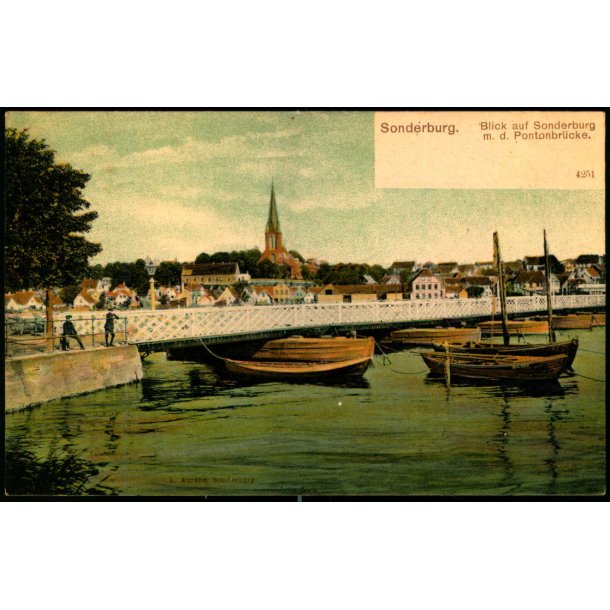 Sonderborg - Blick auf Sonderburg m.d. Pontonbr�cke - 4251  - Ubrugt