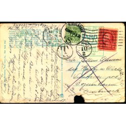 Efterporto - Postkort fra U.S.A. til Copenhagen 12 - 6 - 30