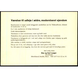 V�relser Udlejes - Fjordblink - �stvildsund - u/n - Ubrugt