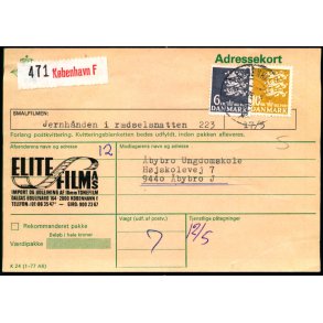 Adressekort fra Kbenhavn F  - 6 og 10 kr. Rigsvben 10 - 5 - 79