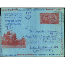 Luftpost Brev fra Indien til Danmark - 19 - 2 - 75