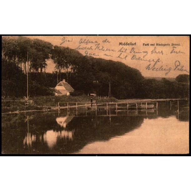 Middelfart - Parti ved  Hindsgavl Strand - J.G. Kreutzers Papir u/n - Brugt
