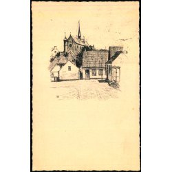 Haderslev - Vor Frue Kirke set fra Pr�stegaarden - Algreen Petersen 62983 - Brugt