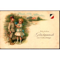 Feldpost - Brussel  1 - 11 -15 - Til Gravenstein  - Billedside : Geburstage
