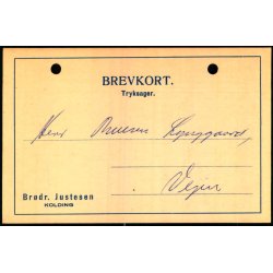 Brdr.Justesen - Kolding - u/n - Ubrugt - Arkivhuller !